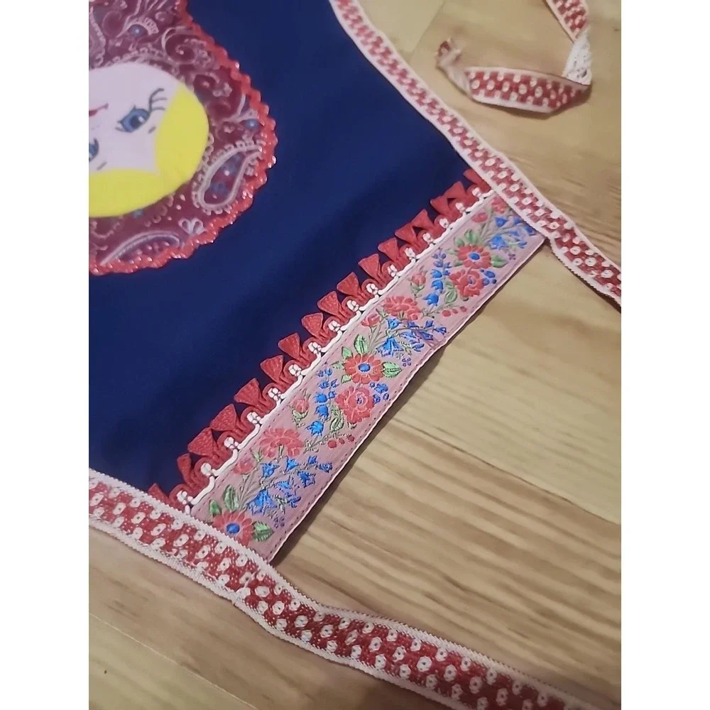 VTG Russian Nesting Doll Bib‎ Apron Handmade By Russian Peasant Girls In Moscow
